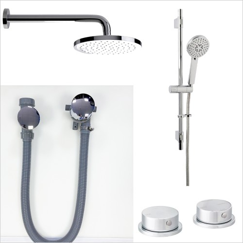 Tecaz - Triple Function Valve + Bath Filler + Dual Shower Heads