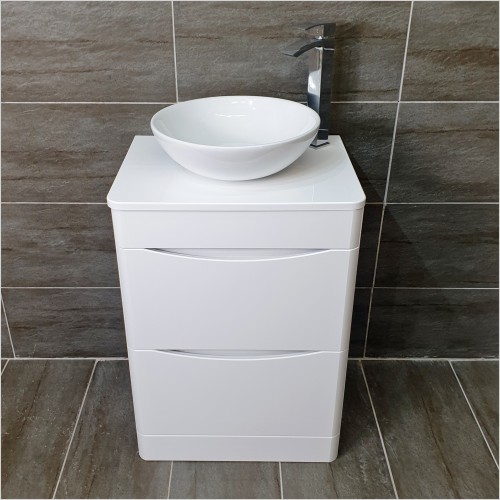 Gems - Moonstone White Gloss Vanity with Wok Basin & Tap