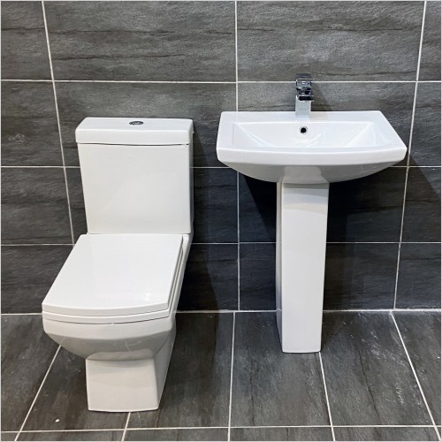 Reflections - Amy Square Basin & Toilet Set Including Soft Close Seat
