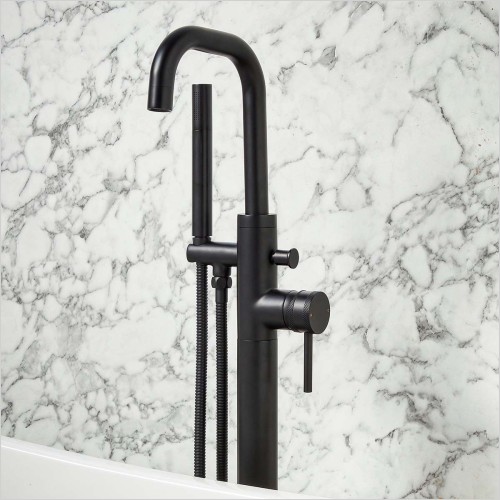 Tecaz - Core Matt Black Floorstanding Bath Shower Mixer Tap