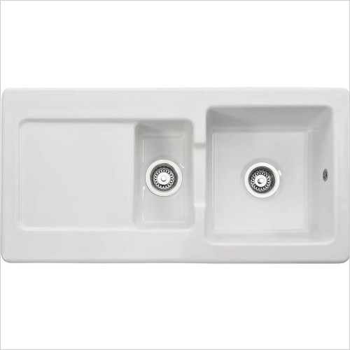 Franke - Franke Livorno Ceramic 1.5 Bowl Kitchen Sink 500 x 100mm