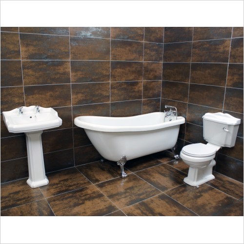 Reflections - Legend 1700mm Slipper Bath Suite With Taps & Shrouds