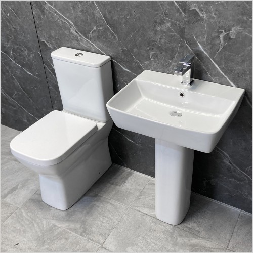 Reflections - Meghan Comfort Height Rimless Toilet & Basin Set