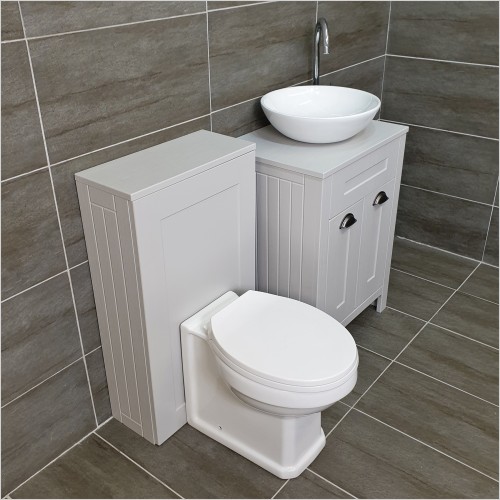 Old England - Sorrento Light Grey Oak Wok Basin Vanity Set