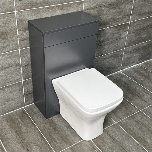 Gems - Moonstone Onyx Deep Graphite 500mm WC Unit & WC Pan