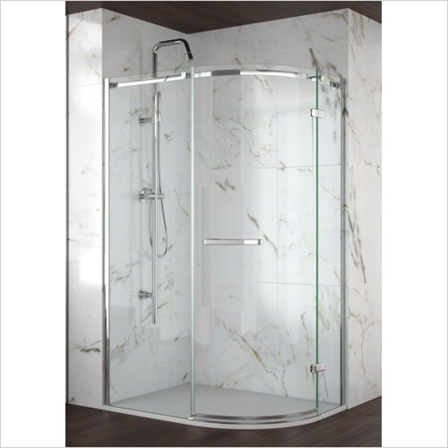 Merlyn - 8 Series Frameless 1 Door Offset Quadrant 1000 x 800mm