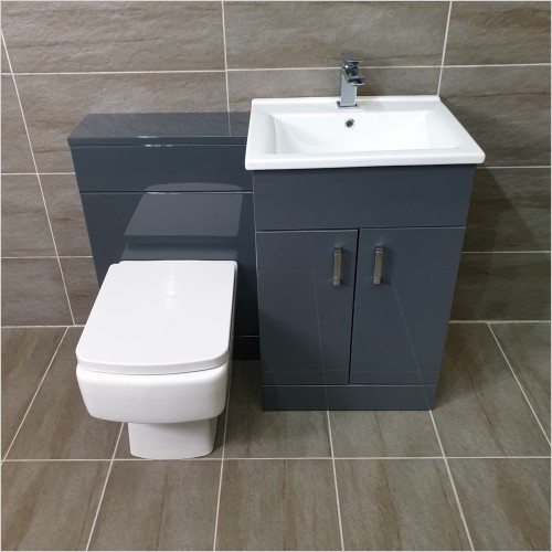 Reflections - Troya Anthracite 1050mm Vanity Set Inc. Bliss WC Pan