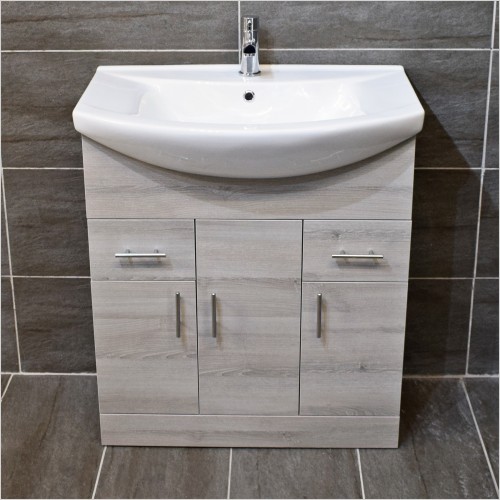 St. Moritz - 750mm Grey Ash Unit With Basin