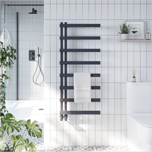 Scudo Bathrooms - Irani Carbon Anthracite 1150 x 500mm Heated Towel Rail