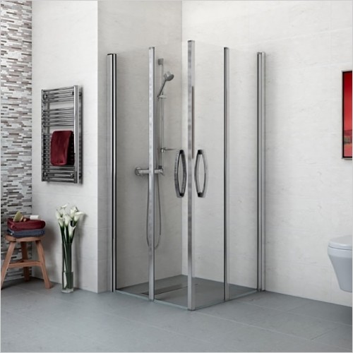 Tecaz - Lorenco 900mm Easy Access Bi-fold Corner Enrty Cubicle