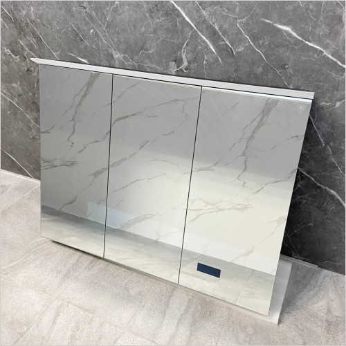 Roca - Roca LED-K 1000mm Triple Door Aluminium Mirror Cabinet