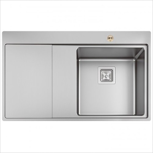 Bristan - Bristan Ingot Single Bowl Steel Kitchen Sink Left Hand
