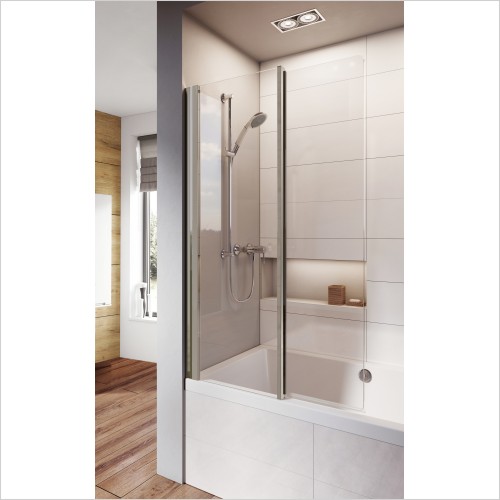 Roman Showering - Haven8 Inward Opening Bath Screen Chrome Frame