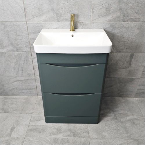 Gems - Moonstone handleless 600mm Highland Green Vanity Unit