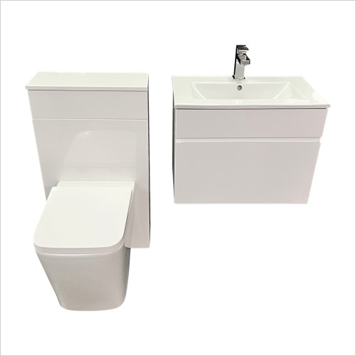Gems - Moonstone Lucca 600mm White Wall Hung Vanity & WC Unit Set