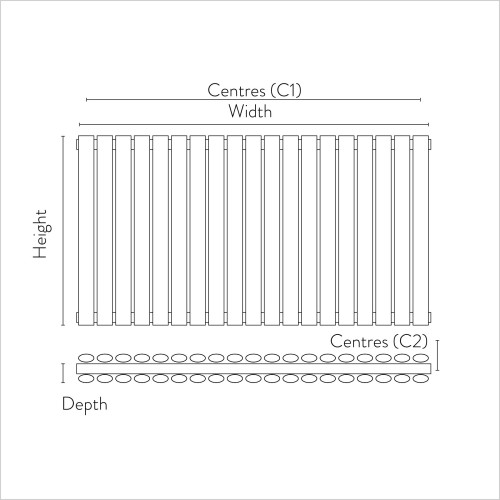 Scudo Bathrooms - Apex Horizontal Double Anthracite 600 x 767mm Radiator