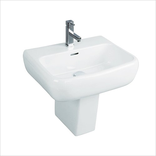 Rak - Metropolitain 420mm Basin & Half Ped With WC Cloakroom Set
