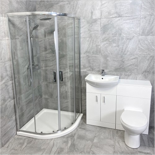 Tecaz - Ella Quadrant Shower Suite inc 1050mm Vanity Set + Tap